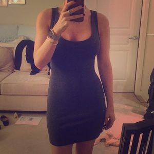 Gray backless mini dress